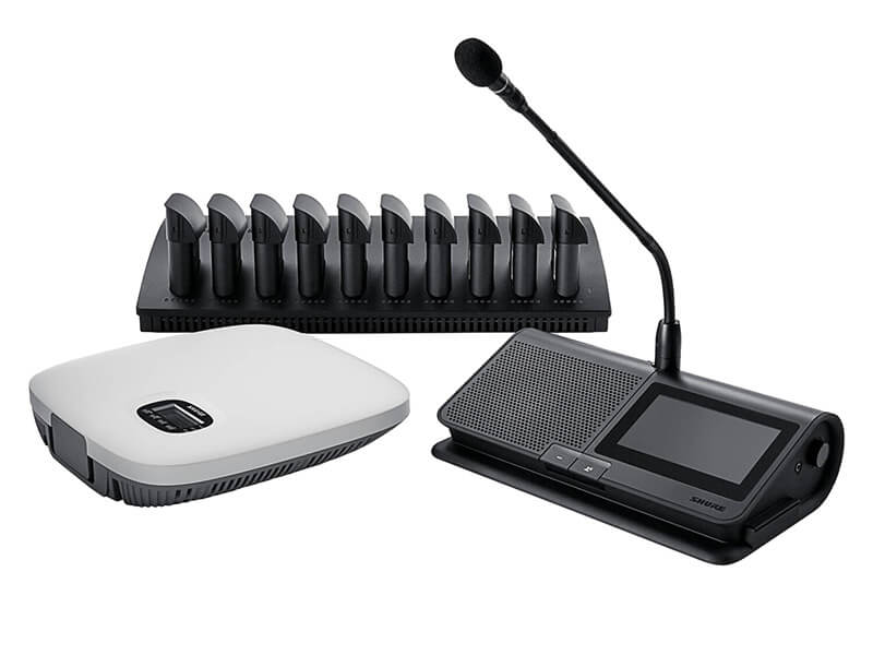  Shure MXCW640 Microflex Wireless Push-To-Talk Conference System rental unit