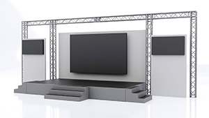 Different LCD/LED video wall sizes compared side by side.