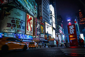 led-digital-signage-city LED Displays used for digital signage in a bustling city center
